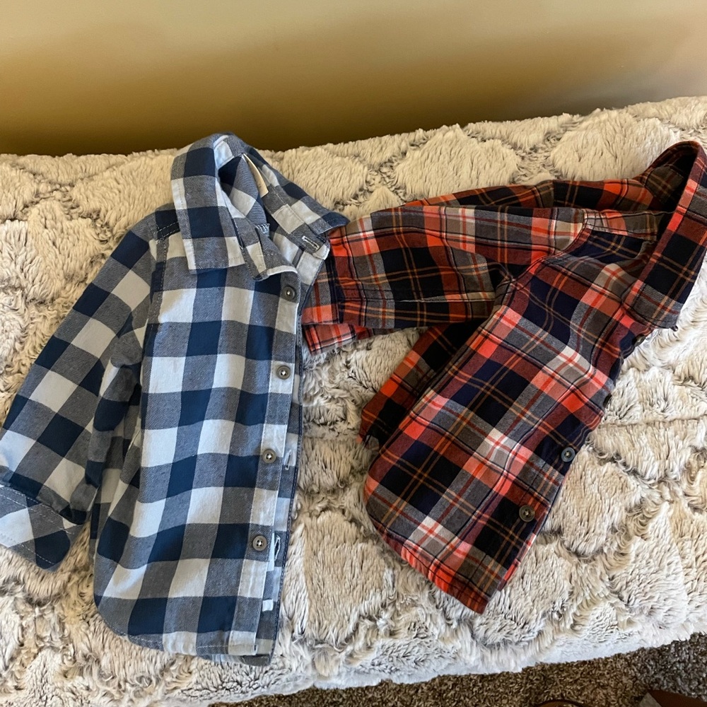 2 Baby Boys Flannel Shirts! Gap, First Impression,